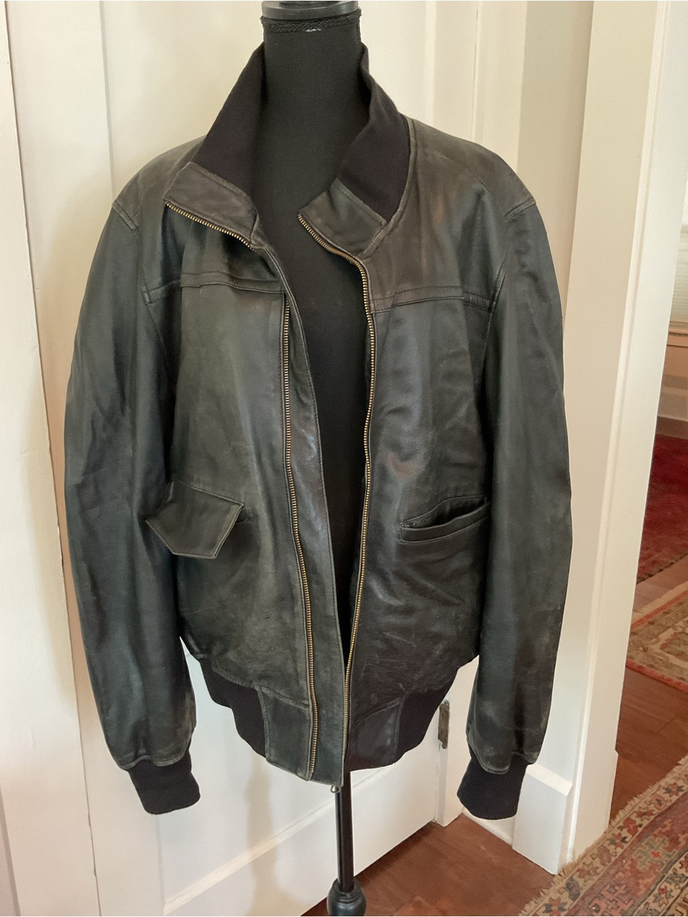 Leather bomber jacket made in Italy Unisex